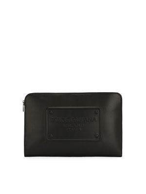 Dolce & Gabbana Logo-Debossed Leather Clutch Bag