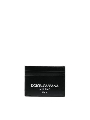 Dolce & Gabbana Logo-Print Leather Card Holder