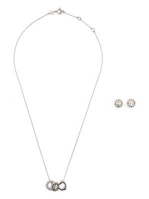 Tory Burch Icon Pavé Necklace And Earring Set