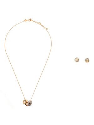 Tory Burch Icon Pavé Necklace And Earring Set