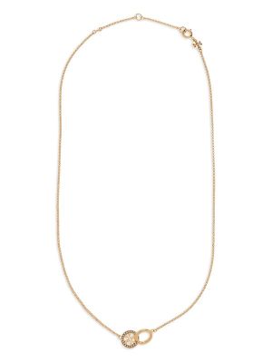 Tory Burch Logo-Charm Chain Necklace