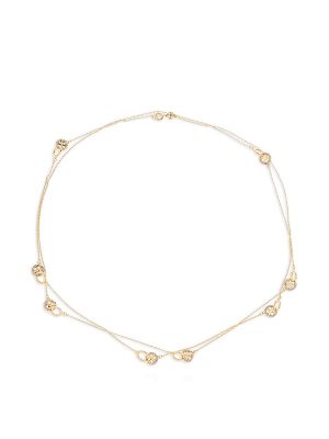 Tory Burch Long Icon Pavé Interlocking Necklace