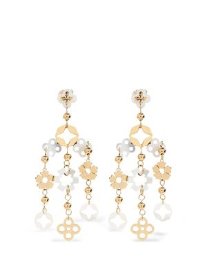 Tory Burch Floral-Motif Drop Earrings
