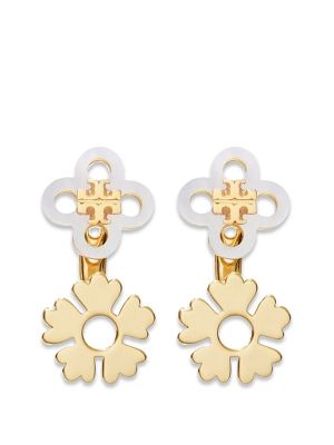 Tory Burch Double-T Flower Earrings