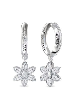 Guess Pavé Flower Huggie Earrings