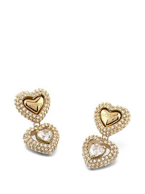 Guess Beloved Crystal-Embellished Heart-Pendant Earrings
