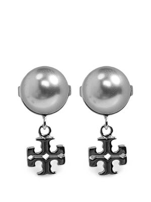Tory Burch Double T Faux-Pearl Earrings