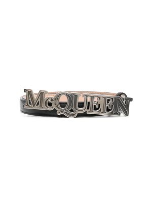 Alexander Mcqueen Logo-Plaque Leather Belt