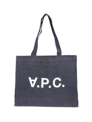 A.P.C. Daniela Logo-Print Denim Tote Bag