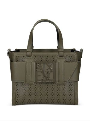Armani Exchange Perfortated Logo Tote Bag