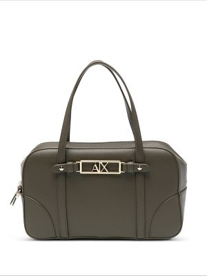 Armani Exchange Logo-Plaque Leather Tote Bag