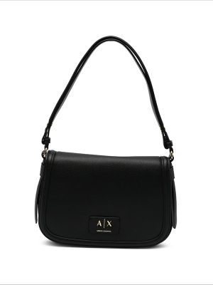 Armani Exchange Logo-Plaque Leather Shoulder Bag
