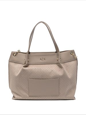 Armani Exchange Monogram-Embossed Leather Tote Bag