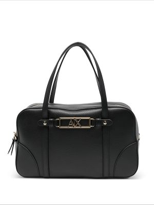 Armani Exchange Logo-Plaque Leather Tote Bag