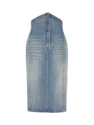 Alexander McQueen Denim Midi Skirt