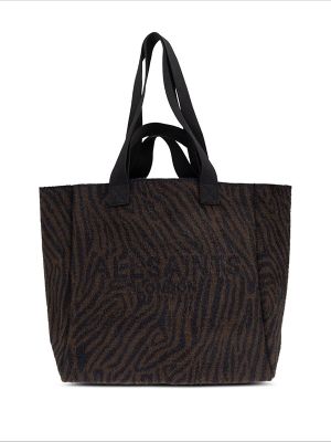 All Saints Izzy Zebra-Print Tote Bag