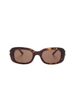 Balenciaga Dinasty Tortoiseshell Rectangle Frame Sunglasses