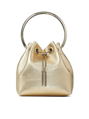 Jimmy Choo Bon Bon Metallic-Finish Bucket Bag