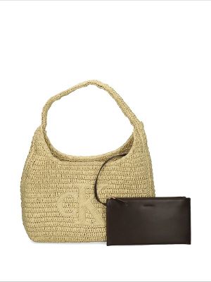 Calvin Klein Logo Braided Shoulder Bag