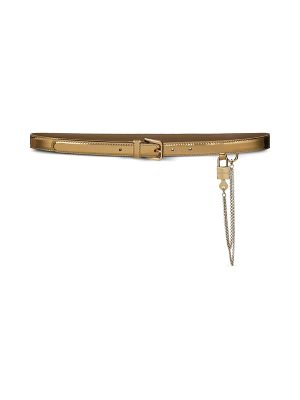 Dolce And Gabbana Chain-Link Patent Leather Belt