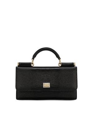 Dolce & Gabbana Mini Sicily Iguana-Print Leather Bag