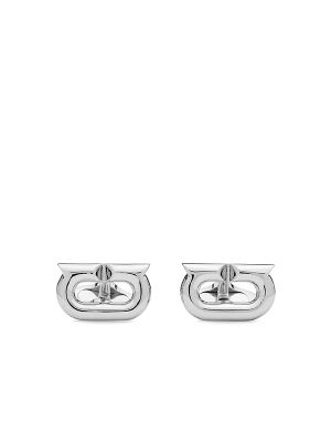 Ferragamo Gancini-Plaque Logo-Engraved Cufflinks