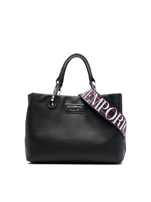Emporio Armani Logo-Plaque Leather Tote Bag