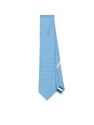 Ferragamo Gancini-Print Silk Tie