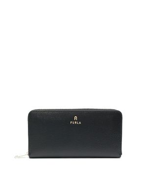 Furla Logo-Plaque Leather Wallet Black