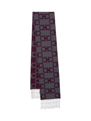 Ferragamo Gancini Print Frindged Scarf