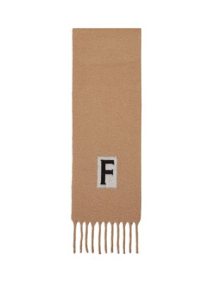 Ferragamo Logo Intarsia-Knit Fringed Scarf