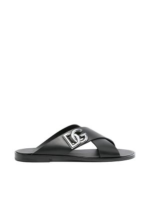 Dolce & Gabbana Dg-Logo Leather Sandals