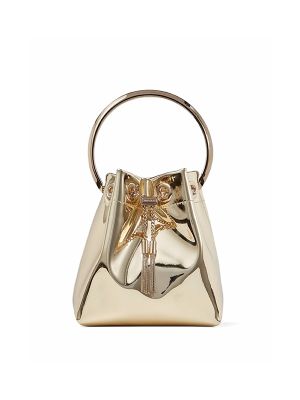 Jimmy Choo Bon Bon Metallic-Effect Bucket Bag