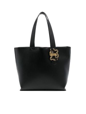 Just Cavalli Snake-Appliqué Zipped Tote Bag