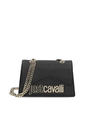 Just Cavalli Logo-Plaque Chain-Link Shoulder Bag