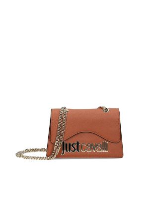 Just Cavalli Logo-Plaque Chain-Link Shoulder Bag
