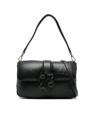 Just Cavalli Snake-Buckle Shoulder Bag