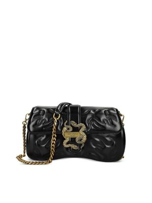 Just Cavalli Snake-Buckle Quilted Shoulder Bag