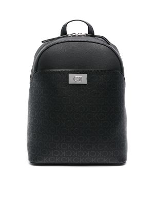 Calvin Klein Monogram-Pattern Zipped Backpack