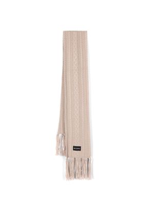 Karl Lagerfeld Logo-Appliqué Cable-Knit Scarf