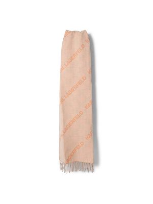 Karl Lagerfeld Logo-Print Fringed Scarf