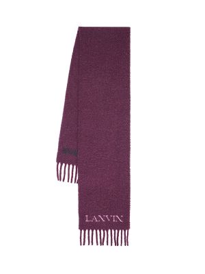 Lanvin Jacquard Logo Motif Fringed Scarf