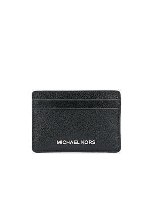 Michael Kors logo embossed grained leather cardholder