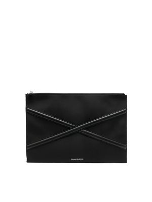 Alexander Mcqueen Harness Logo-Print Clutch Bag