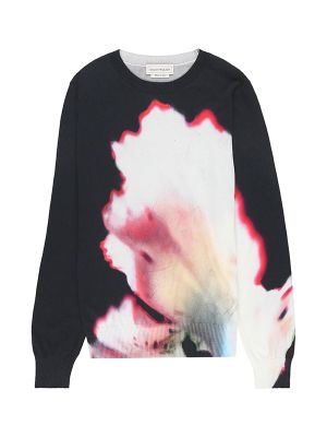 Alexander McQueen Solarised Flower-Print Cotton Sweatshirt