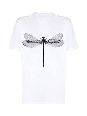 Alexander McQueen Dragonfly-Print Cotton T-Shirt