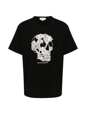 Alexander McQueen Skull-Embroidered Cotton T-Shirt