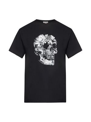 Alexander McQueen Wax Flower Skull-Print T-Shirt