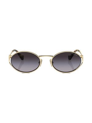 Miu Miu Eyewear Logo-Plaque Oval-Frame Sunglasses