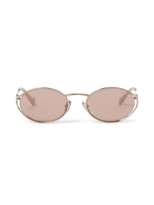Miu Miu Eyewear Logo Oval-Frame Sunglasses